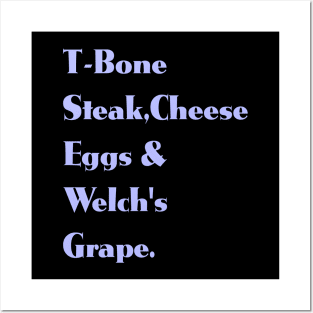 Guest Check - T-Bone Steak, Cheese Eggs, Welch's Grape Posters and Art